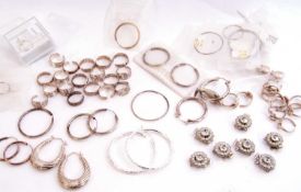 Mixed Lot: mainly white metal jewellery to include hoop earrings, toe rings etc