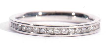 Platinum and diamond half eternity ring, channel set with 26 small diamonds, approx 0.25ct wt,