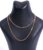 9ct gold Figaro necklace, 58cm long, 11.3gms