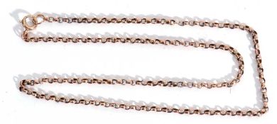 9ct stamped belcher link chain, 42cm long, 4.0gms