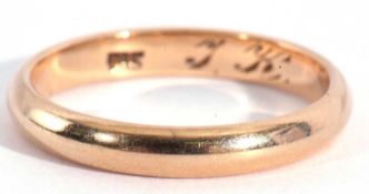585 stamped wedding ring, engraved inside 'J.K.', 3.7gms g/w, size R