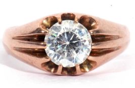 Antique 9ct gold and white stone ring, Chester 1901, g/w 6.5gms, size T/U