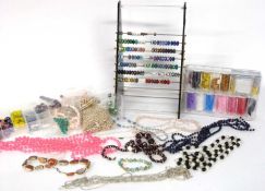 Large quantity of vintage and modern beads to include rose quartz, crystal, cultured pearls etc, all
