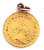 George III gold coin dated 1797, now with pendant fitting, g/w 3.0gms