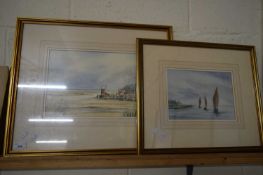 BRIAN PALMER, 'DRASCOMBE LUGGERS, WEST MERCIA', AND FURTHER STUDY OF LANDSCAPE WITH WINDMILL,
