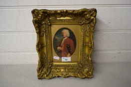 OLEOGRAPH PRINT OF A 19TH CENTURY GENTLEMAN SET IN A HEAVY GILT FRAME