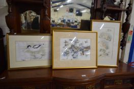 SIMON TRINDER, THREE STUDIES, AVOCET, RABBITS AND 'FAL AND GAME', ALL F/G (3)