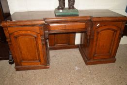 VICTORIAN BREAK FRONT OAK SIDEBOARD WITH TWO DOORS AND A SINGLE DRAWER, 195CM WIDE