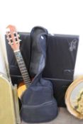 CHINESE ACOUSTIC GUITAR TOGETHER WITH JIGSAW CARRY CASE