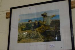 AFTER MILLAIS, 'THE BOYHOOD OF RALEIGH', COLOURED PRINT, F/G