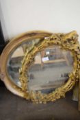 TWO GILT FRAMED MIRRORS