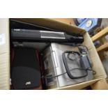 MIXED LOT HOME ELECTRICALS TO INCLUDE SMALL JVC HI-FI, PLUS FURTHER BLU-RAY DISC PLAYER AND FREEVIEW
