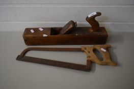 VINTAGE WOOD PLANE AND A SAW