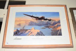 NICHOLAS TRUDGIAN, 'SINKING THE TIRPITZ', COLOURED PRINT, SIGNED IN PENCIL, F/G
