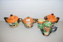 MIXED LOT COMPRISING BESWICK COTTAGE WARE TEA SET AND A FURTHER NOVELTY OTTER TEA POT