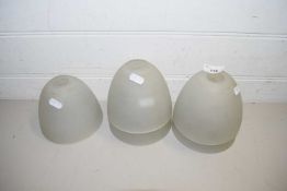 FIVE FROSTED GLASS LIGHT SHADES
