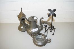 MIXED LOT: PEWTER COFFEE POT ETC