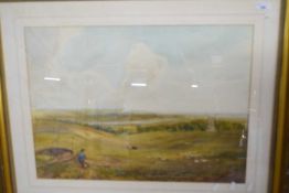 George Hill Smith (19th/20th century), 'One man and his dog', watercolour, signed lower left, 46 x
