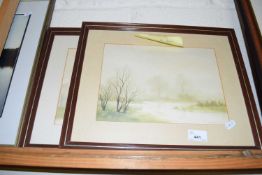 PAUL MANN, TWO STUDIES, WINTER SCENES WITH TREES, F/G