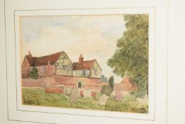 E W Wimperis, (1865-1946), 'The Old Rectory', initialled to greystone, 16 x 23cm. Provenance: The