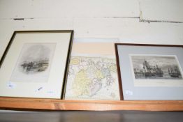 MIXED LOT: VARIOUS PRINTS AND ENGRAVINGS TO INCLUDE VIEWS OF YARMOUTH