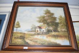 SKINNER, (CONTEMPORARY), STUDY OF A COUNTRY COTTAGE, OIL ON CANVAS, FRAMED