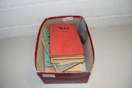 BOX VARIOUS ASSORTED VINTAGE MOTORCYCLE MANUALS AND INSTRUCTION BOOKS