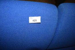FIVE BLUE UPHOLSTERED OFFICE CHAIRS