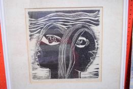 A Adamos, woodblock print, limited edition, 1/10, signed, dated and numbered in pencil to margin,