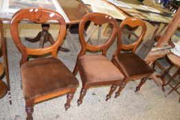 THREE VICTORIAN BALLOON BACK DINING CHAIRS