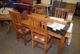LAURA ASHLEY MILTON OAK BUTTERFLY EXTENDING DINING TABLE AND FOUR CHAIRS