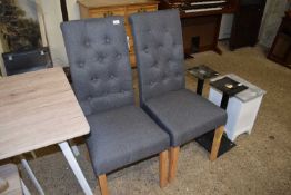 PAIR OF MODERN BUTTON BACK DINING CHAIRS