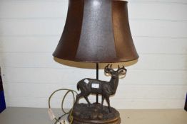 MODERN TABLE LAMP, THE BASE FORMED AS A BRONZED STAG
