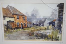 Paul Goddard 'Hall Farm, Wortham', watercolour, signed and dated '97 lower right, 21 x 32cm