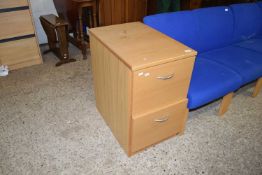 LIGHT WOOD FINISH TWO-DRAWER OFFICE FILING CABINET