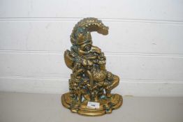 VICTORIAN CAST BRASS AND IRON MR PUNCH DOOR STOP