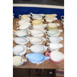 TWENTY ONE VARIOUS GRAVY BOATS