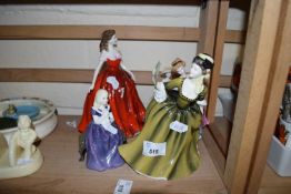 FIVE DOULTON AND OTHER FIGURINES