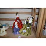 FIVE DOULTON AND OTHER FIGURINES