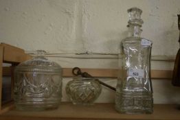 MIXED LOT VARIOUS DECANTERS AND GLASS JARS