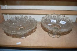 TWO PRESSED GLASS BOWLS