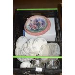 ONE BOX MIXED WARES TO INCLUDE QUANTITY OF BAVARIAN TEA WARES PLUS FURTHER DECORATED PLATES AND