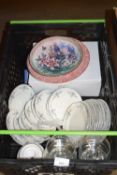 ONE BOX MIXED WARES TO INCLUDE QUANTITY OF BAVARIAN TEA WARES PLUS FURTHER DECORATED PLATES AND