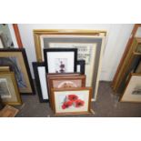 MIXED LOT VARIOUS FRAMED PICTURES TO INCLUDE FLORAL STUDIES