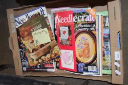 BOX OF NEEDLECRAFT AND OTHER MAGAZINES