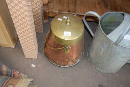 SMALL COPPER AND BRASS COAL BUCKET