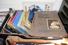 ONE BOX GILES CARTOON BOOKS PLUS 'THE HUNDRED BEST PICTURES' MAGAZINE AND OTHERS