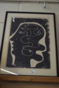 BLACK AND WHITE PRINT AFTER PICASSO, F/G, 53CM HIGH