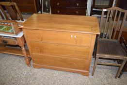 LATE VICTORIAN AMERICAN WALNUT THREE DRAWER CHEST, (LACKING HANDLES), 89CM WIDE