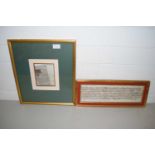 TWO SMALL FRAMED ILLUMINATED DOCUMENTS